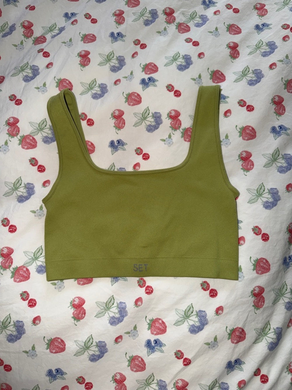 SET Active Lime Green Ribbed Sports Bra